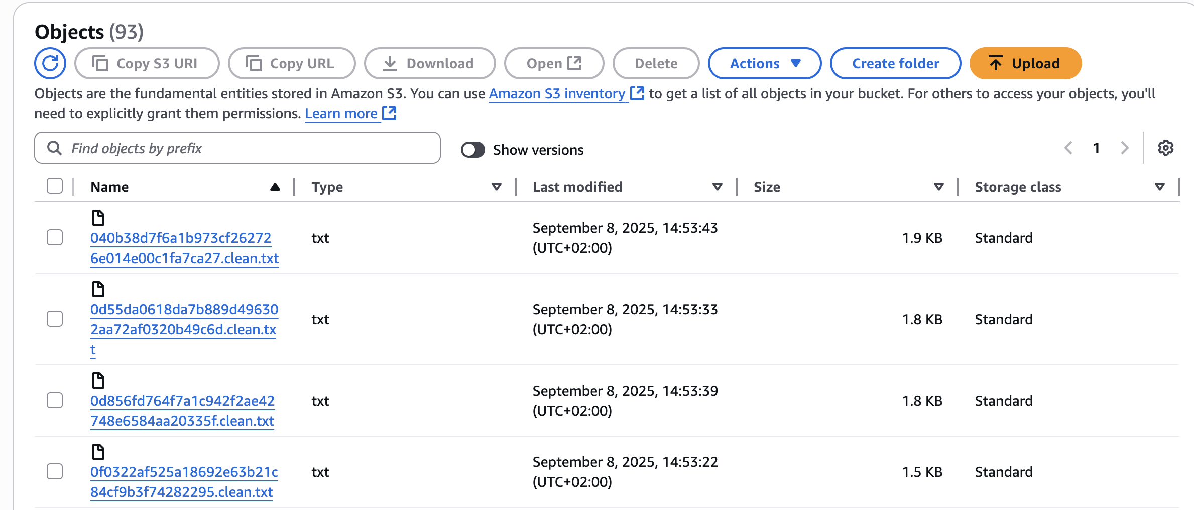 S3 payload management